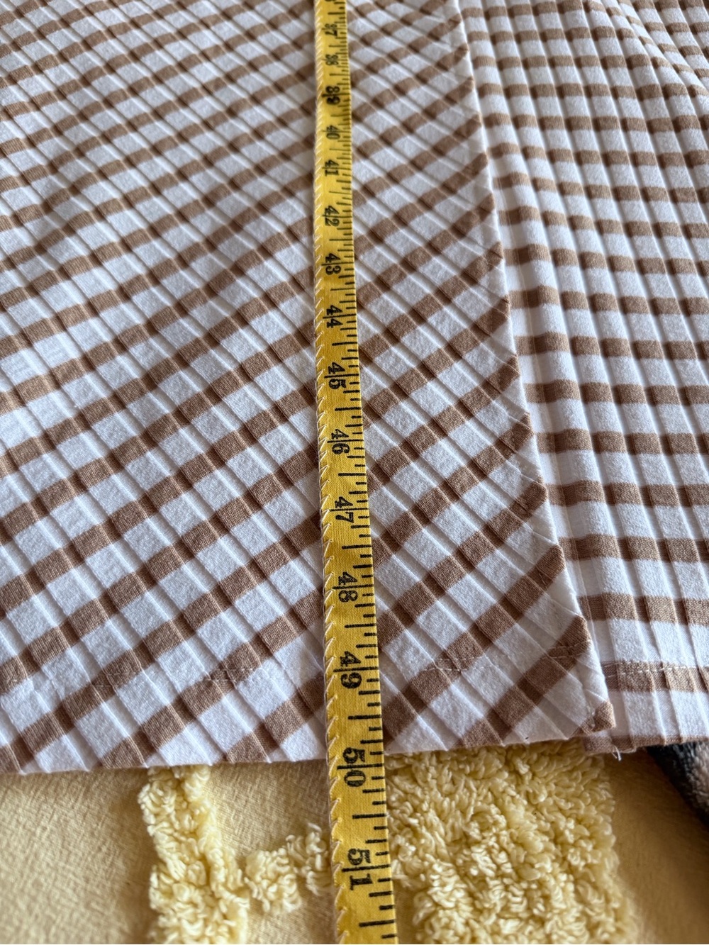 Evereve Brown and White Striped Sleeveless Midi Dress with Waist Tie - Picture 3 of 7